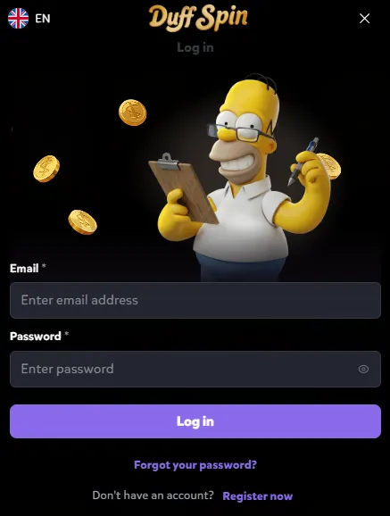 duffspin casino login